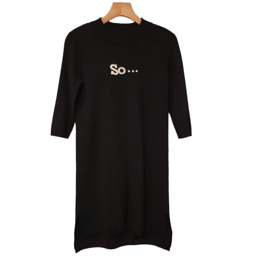 La‎ Babite Black Juniors Sweater Dress Casual Size Small EUC